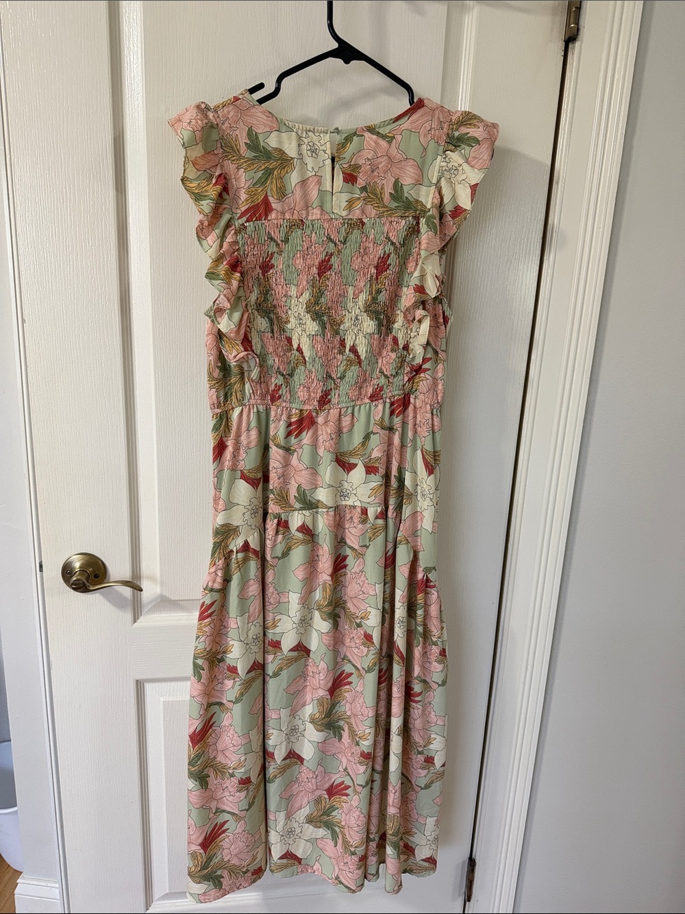 Mayoral Floral Ruffle Maxi Dress in Pink and Green - Picture 5 of 6